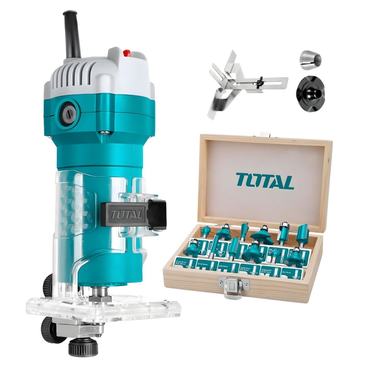 Ruteadora de palma 600W con 12 accesorios