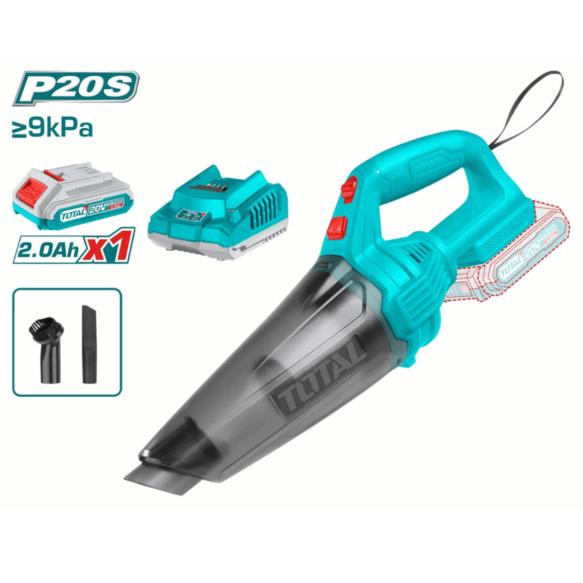 Aspiradora Inalámbrica 0.5L 20V con batería y cargador